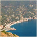 View of Monterosso from the trail to Punta Mesco and Levanto - Cinque Terre Liguria Italy